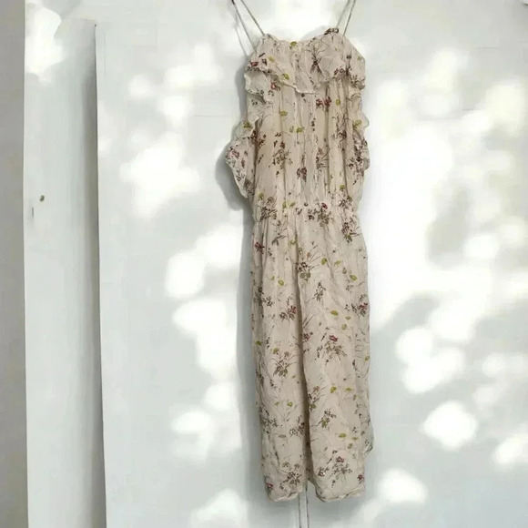 Zara White Dress with Floral Details Coquette Cottagecore - Picture 2 of 8